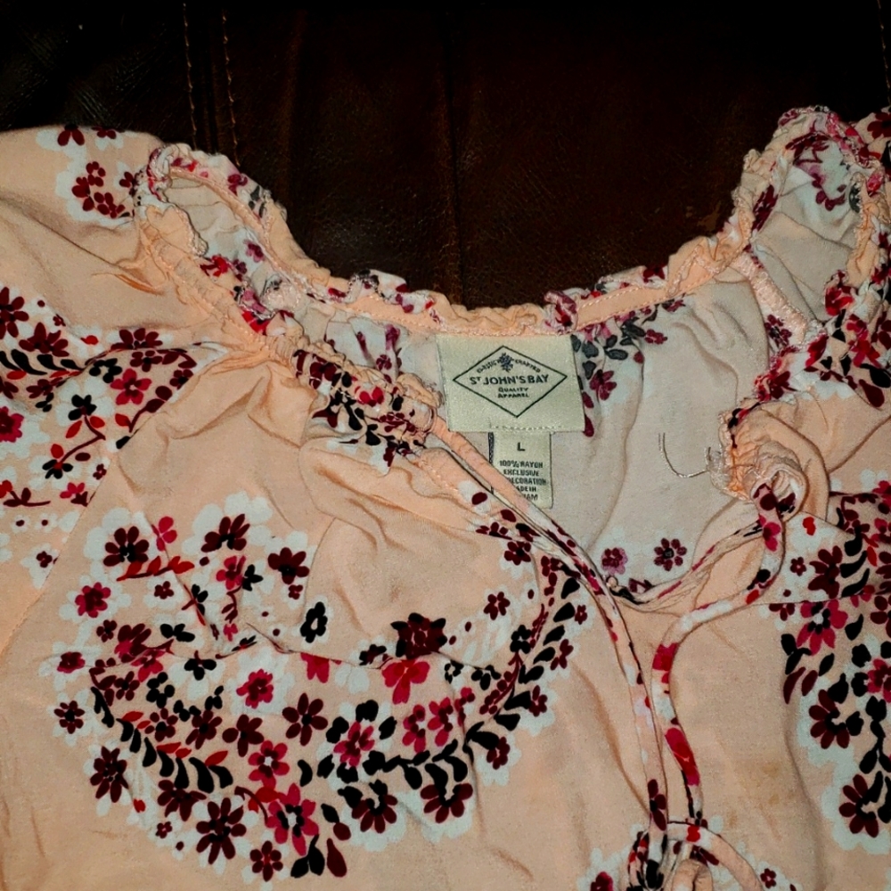 Large pink blouse florals